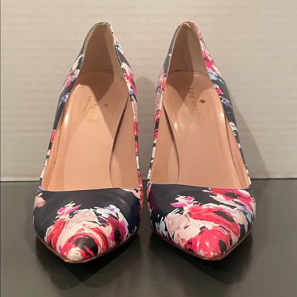 Kate Spade Vero Cuoio Multicolor Floral Heels size 6.5 - Picture 2 of 13